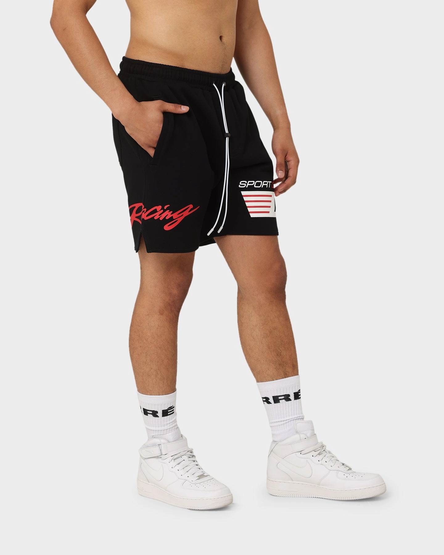 Carr?? Automobile Sweat Shorts Black energetic look