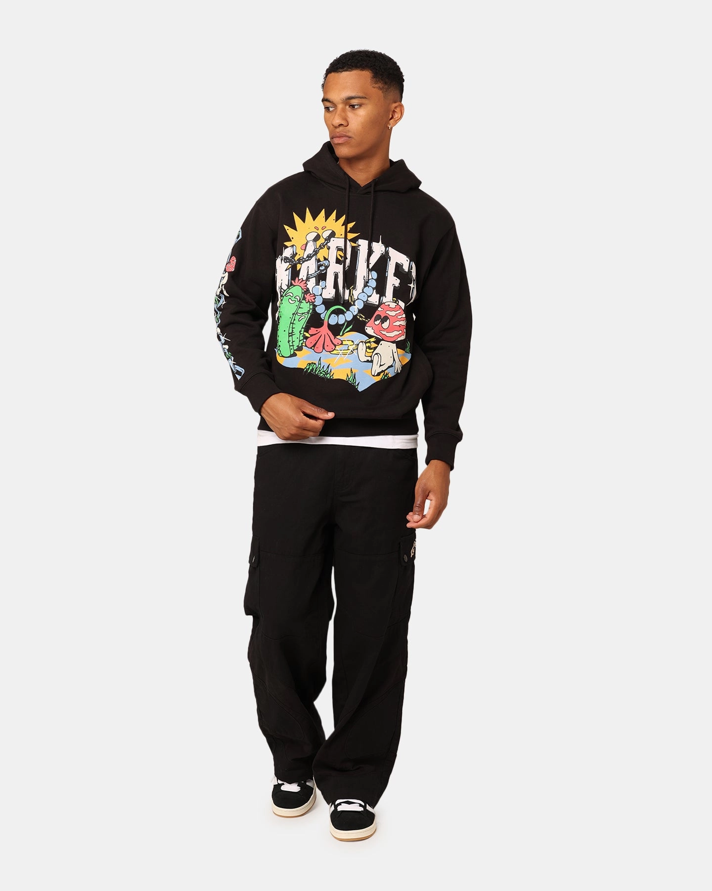 Market Fantasy Farm Pullover Hoodie Black Layer Essential Sleepwear