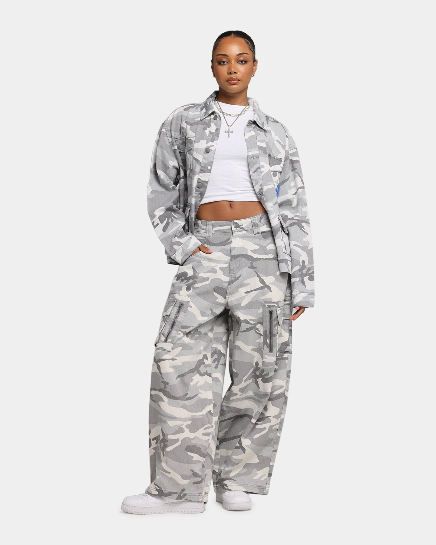 Urban Utility Loiter Combat Cargo Pants Snow Camo