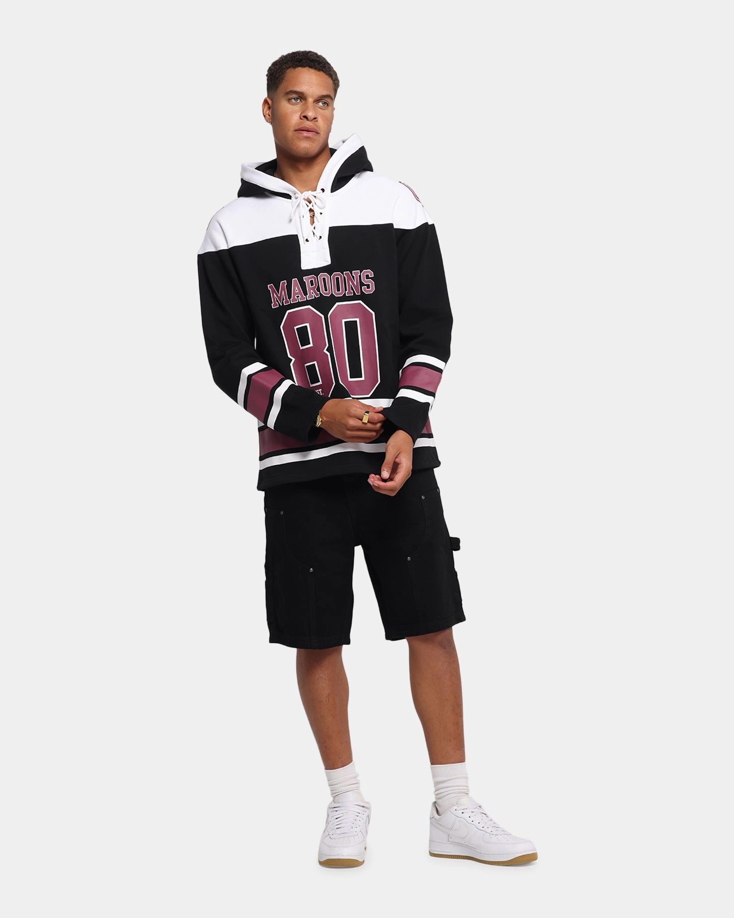 Premium global market Queensland Rugby League Queensland Maroons Panel Hoodie Black