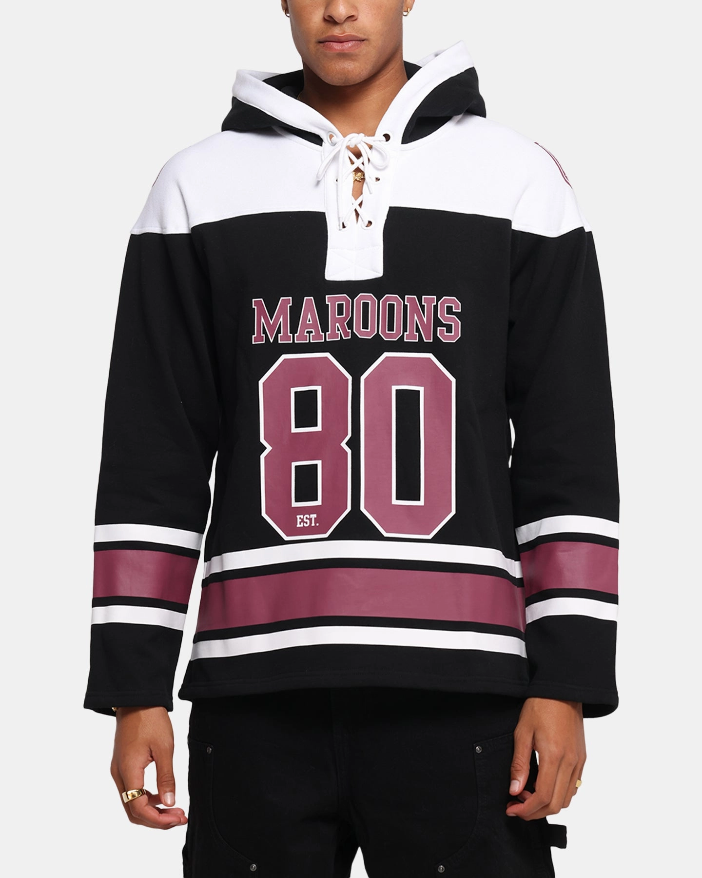 Dynamic Tension Zones Queensland Rugby League Queensland Maroons Panel Hoodie Black