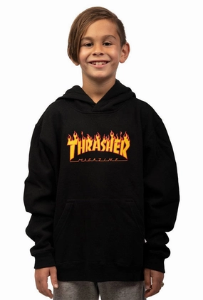 Thrasher Youth Flame Logo Hoodie Weather resistant