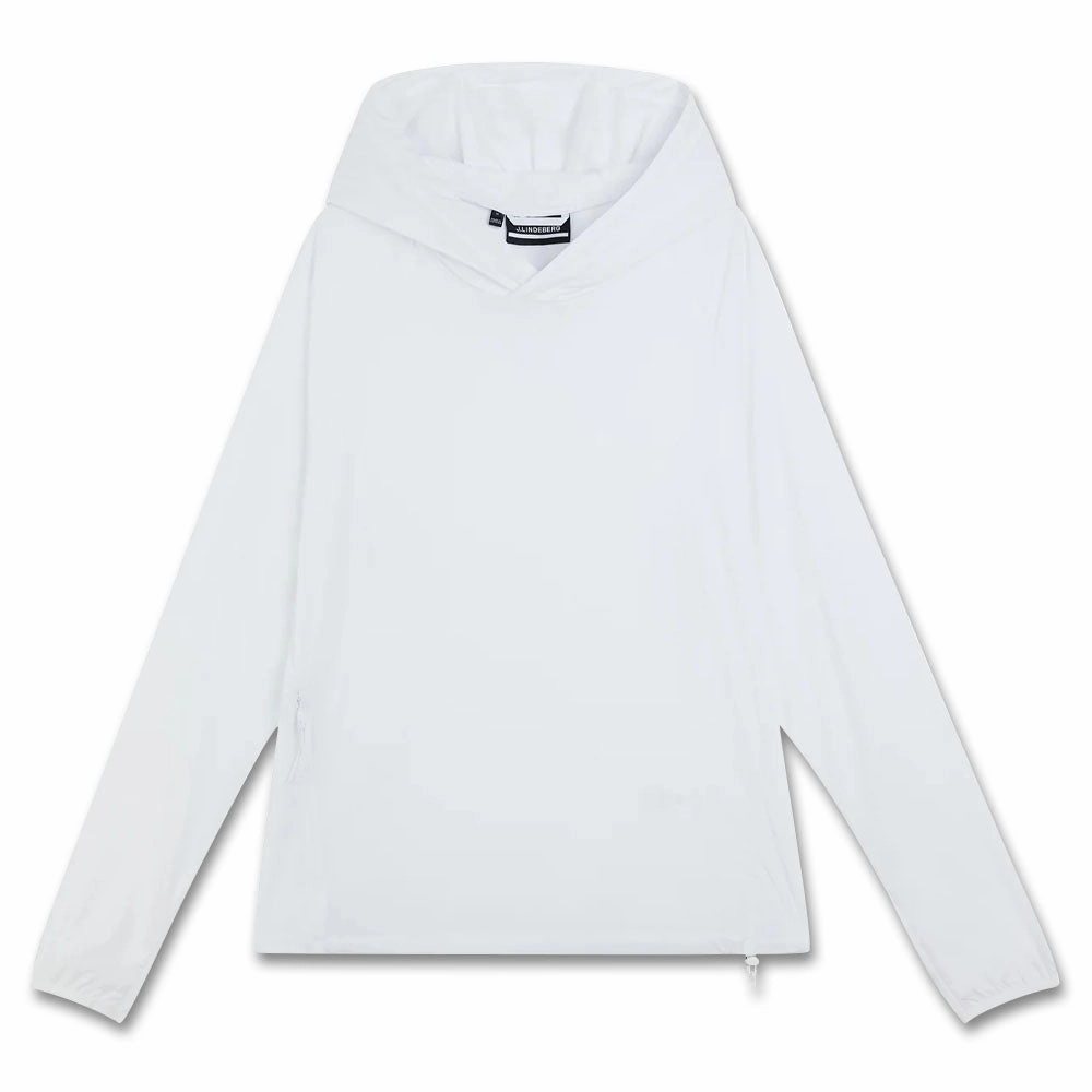 Eco Friendly Production Anti Chafe Technology J.Lindeberg Arron Stretch Wind Hoodie Golf Jacket White - SS23 Men