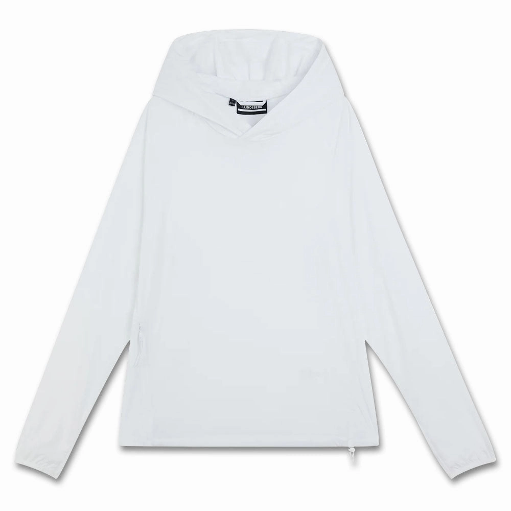 Durable Seams Navigation - equipped J.Lindeberg Arron Stretch Wind Hoodie Golf Jacket White - SS23 Men
