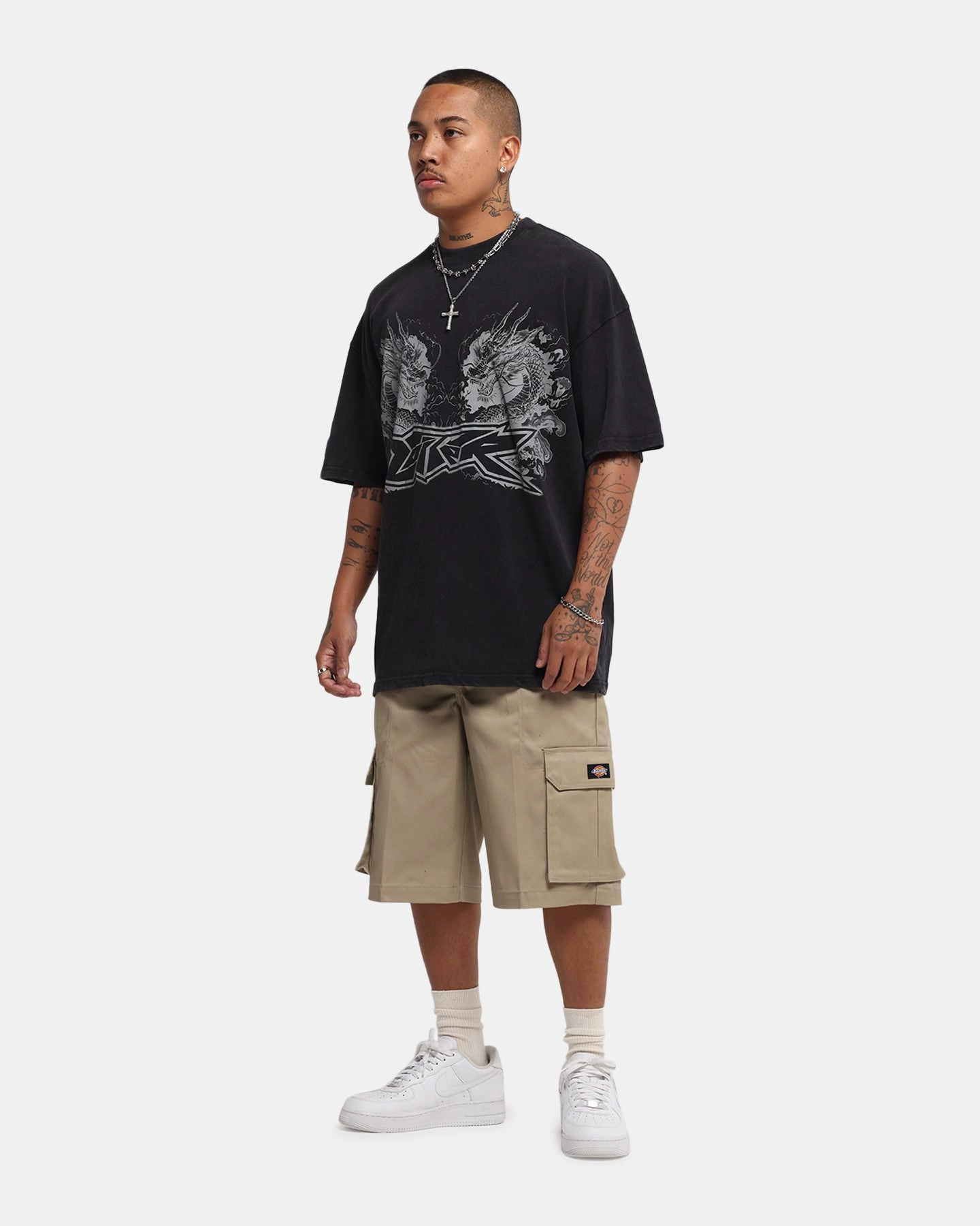 Dickies 131 Slim Straight Cargo Shorts Khaki Linen blend