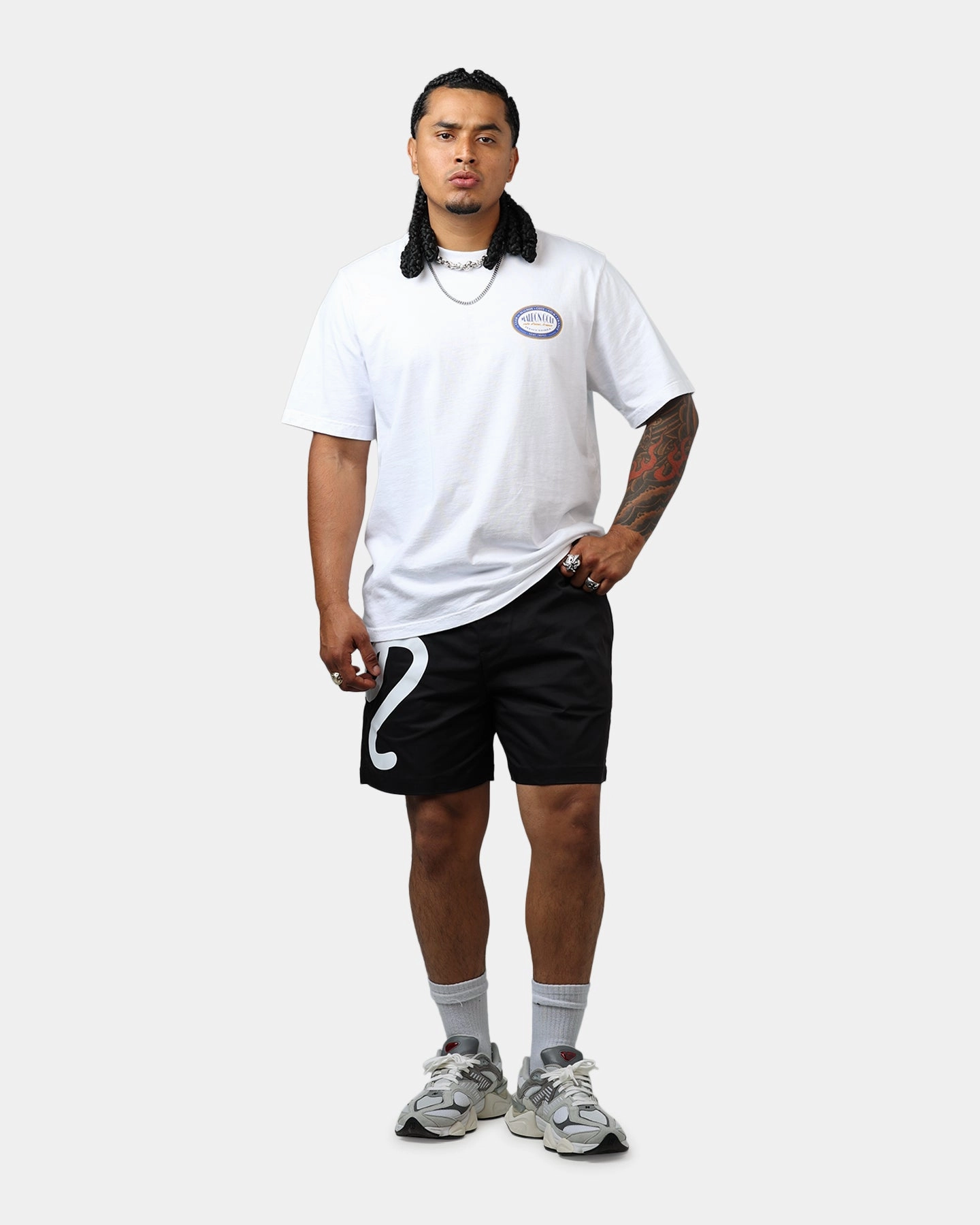 Malbon Menton Nylon Shorts Black Biodegradable Material Option fade resistant color