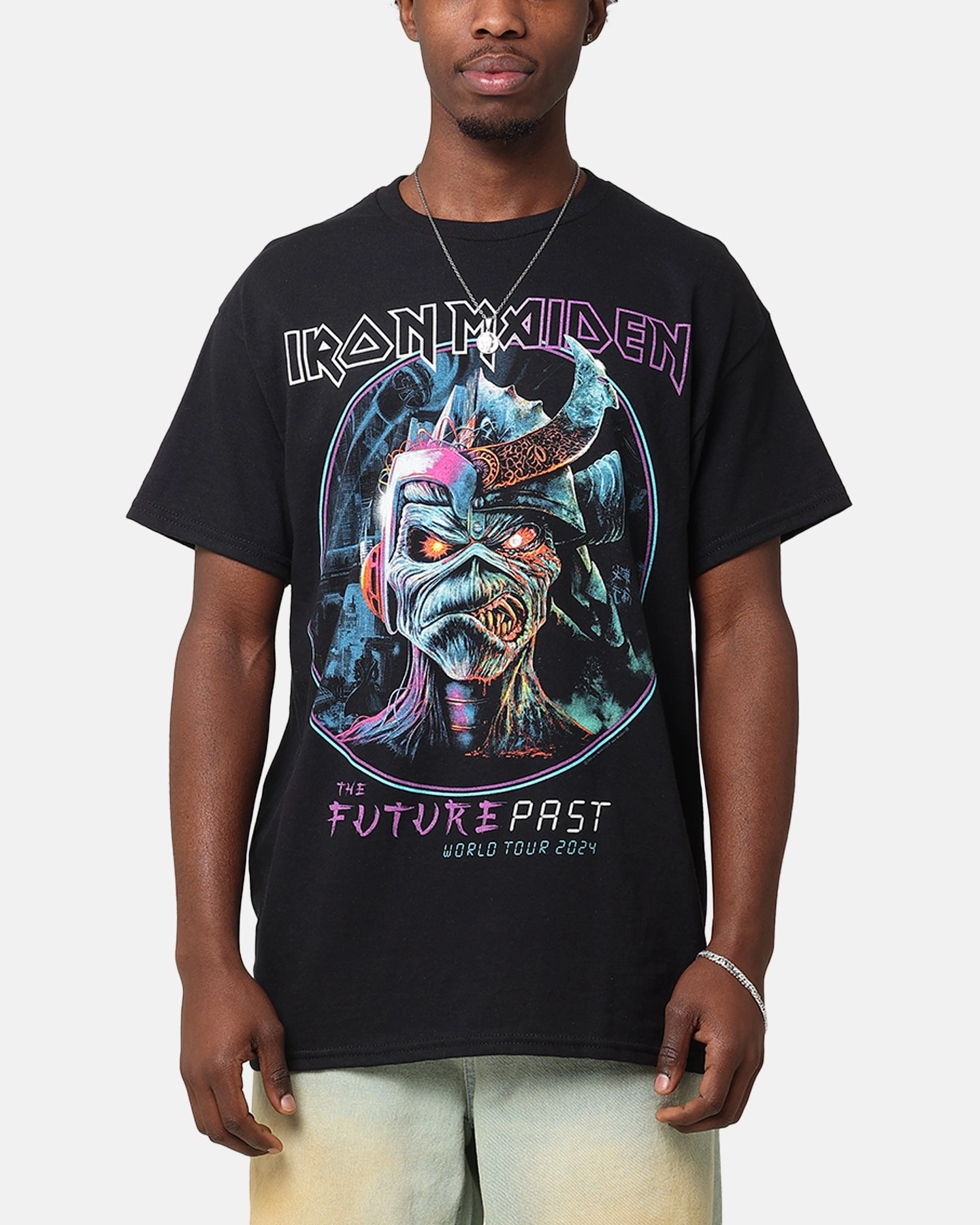Iron Maiden Future Past Tour T-Shirt Black Street Trend Look OdorResistant Fabric