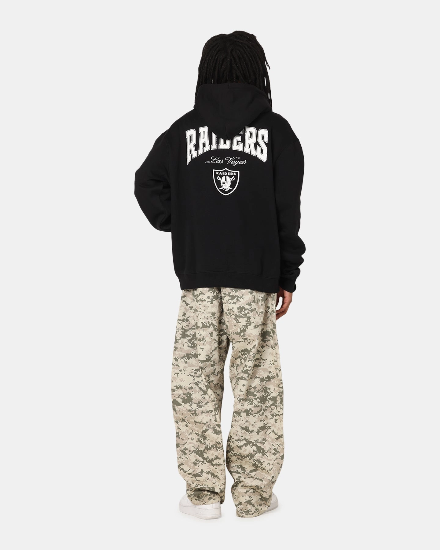 Soft Flexible Majestic Athletic Las Vegas Raiders Champs Serial Mono Hoodie Black