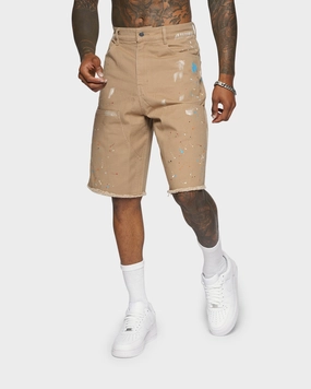 XXIII Cent Splatter Effect Shorts Beige Stretch Comfort Value for Money