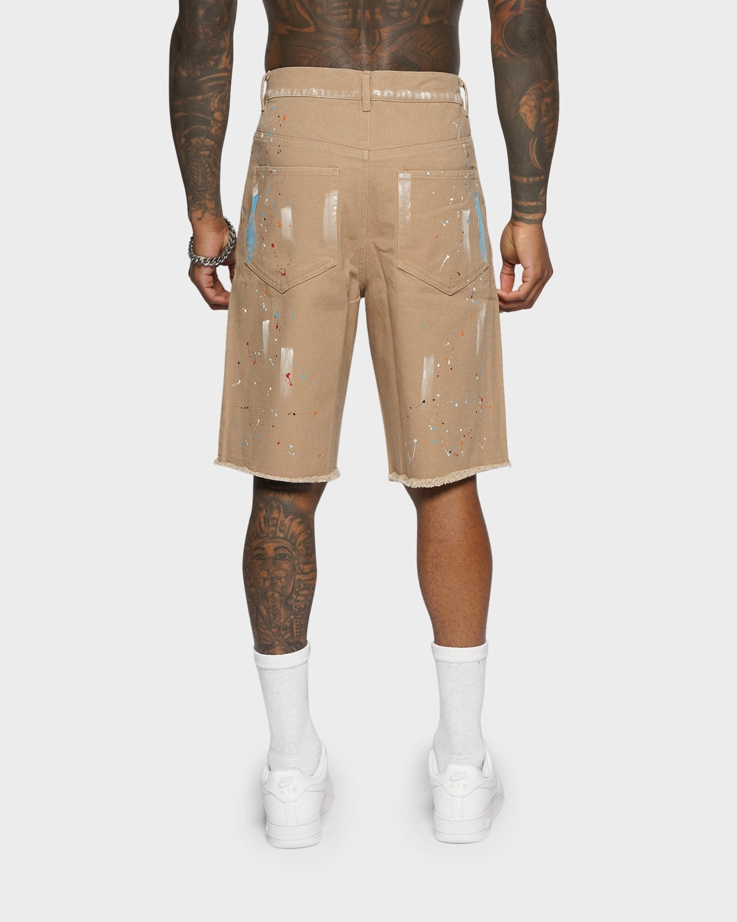 Bootcut style dancewear XXIII Cent Splatter Effect Shorts Beige