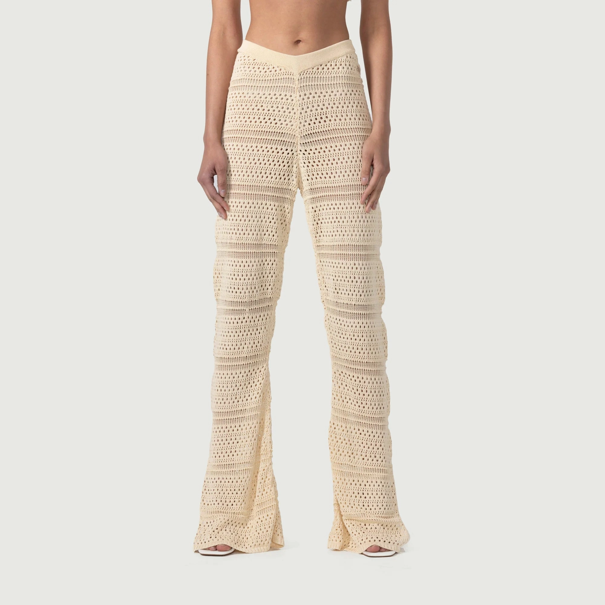 Modern Edge Women's Honor The Gift Crochet Pants 'Cream'