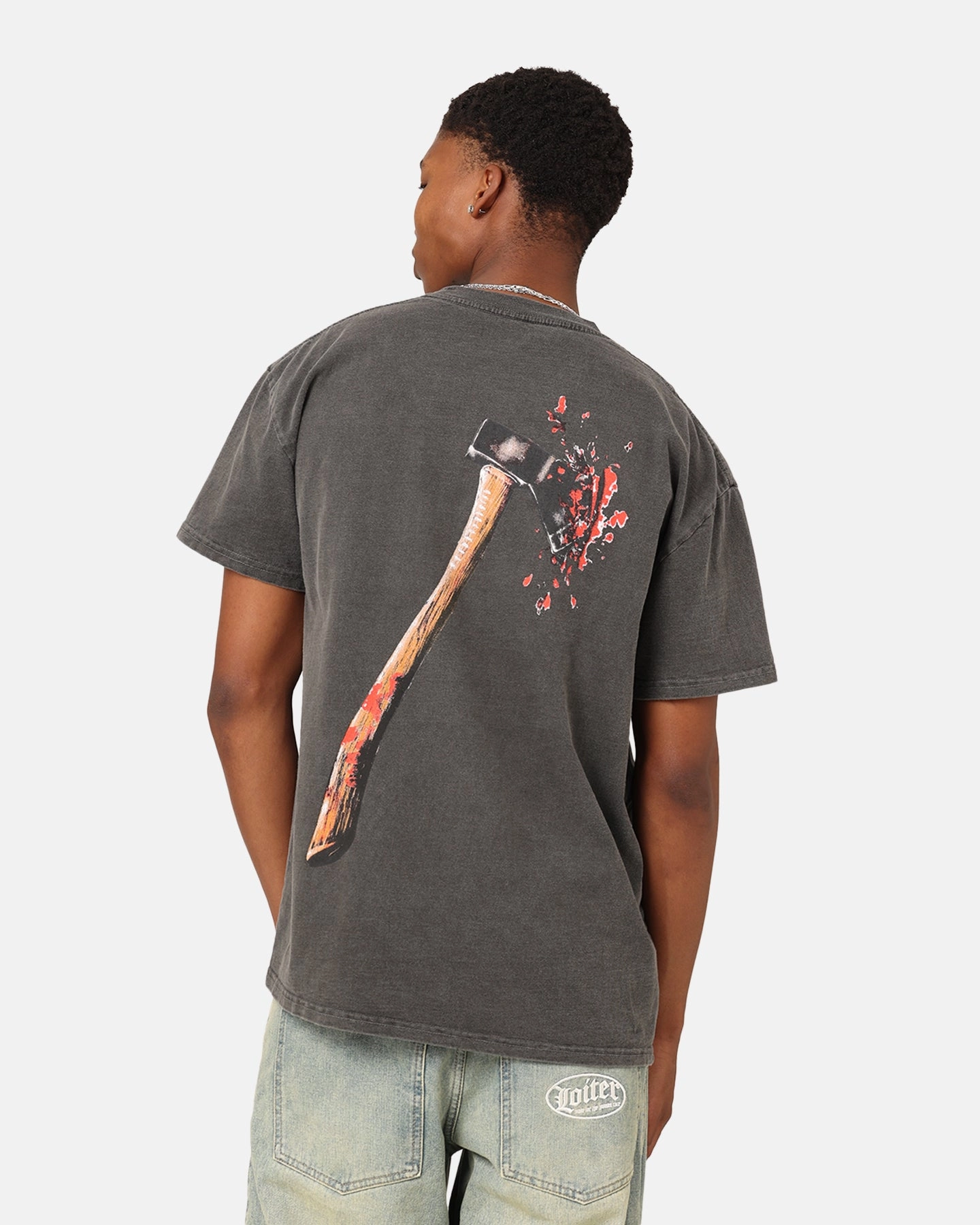 Heather Jersey Material Fashionable Layer American Thrift X Friday The 13th Vintage T-Shirt Black Wash
