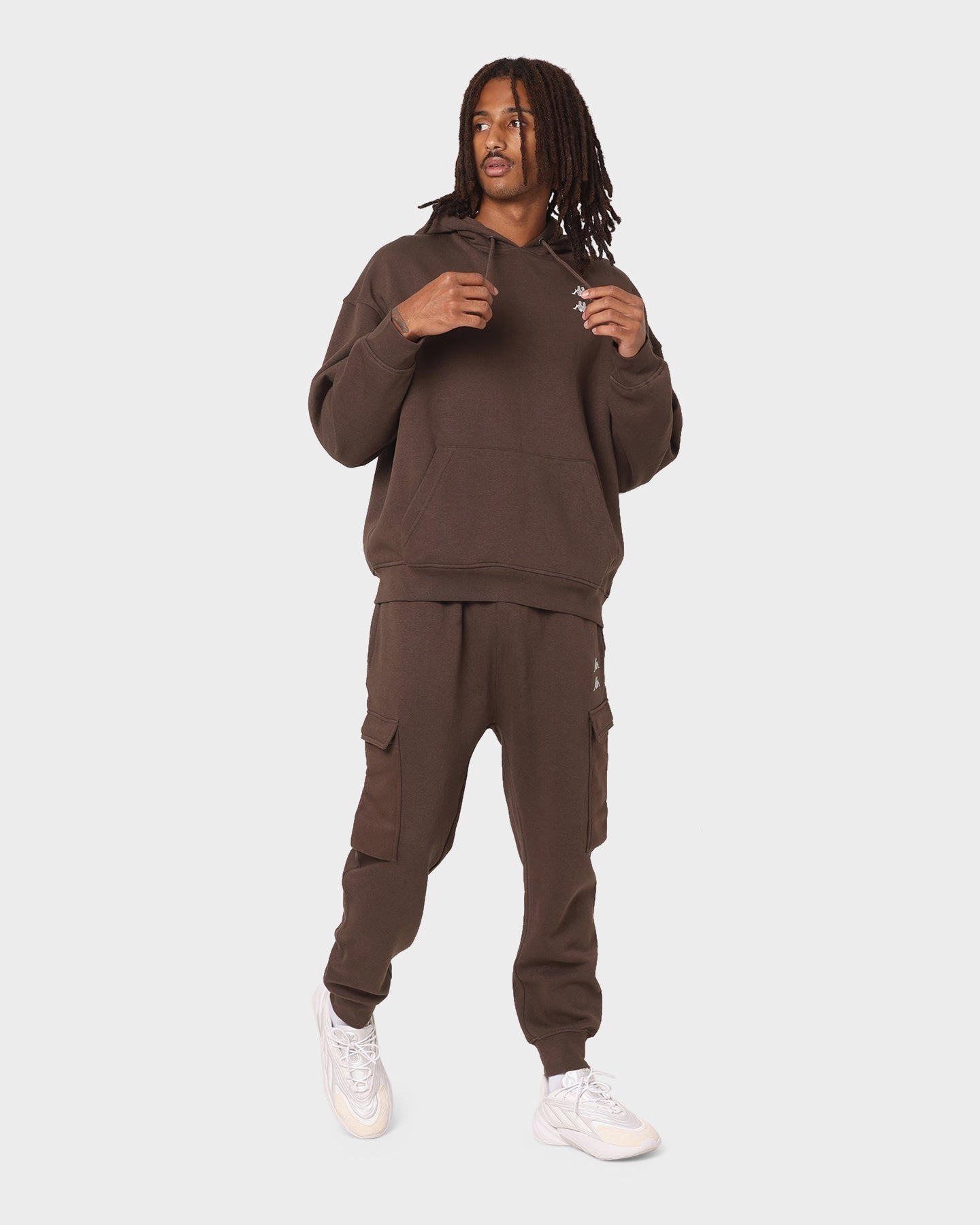Music KAPPA Authentic Diran Hoodie Brown Coffee/Grey
