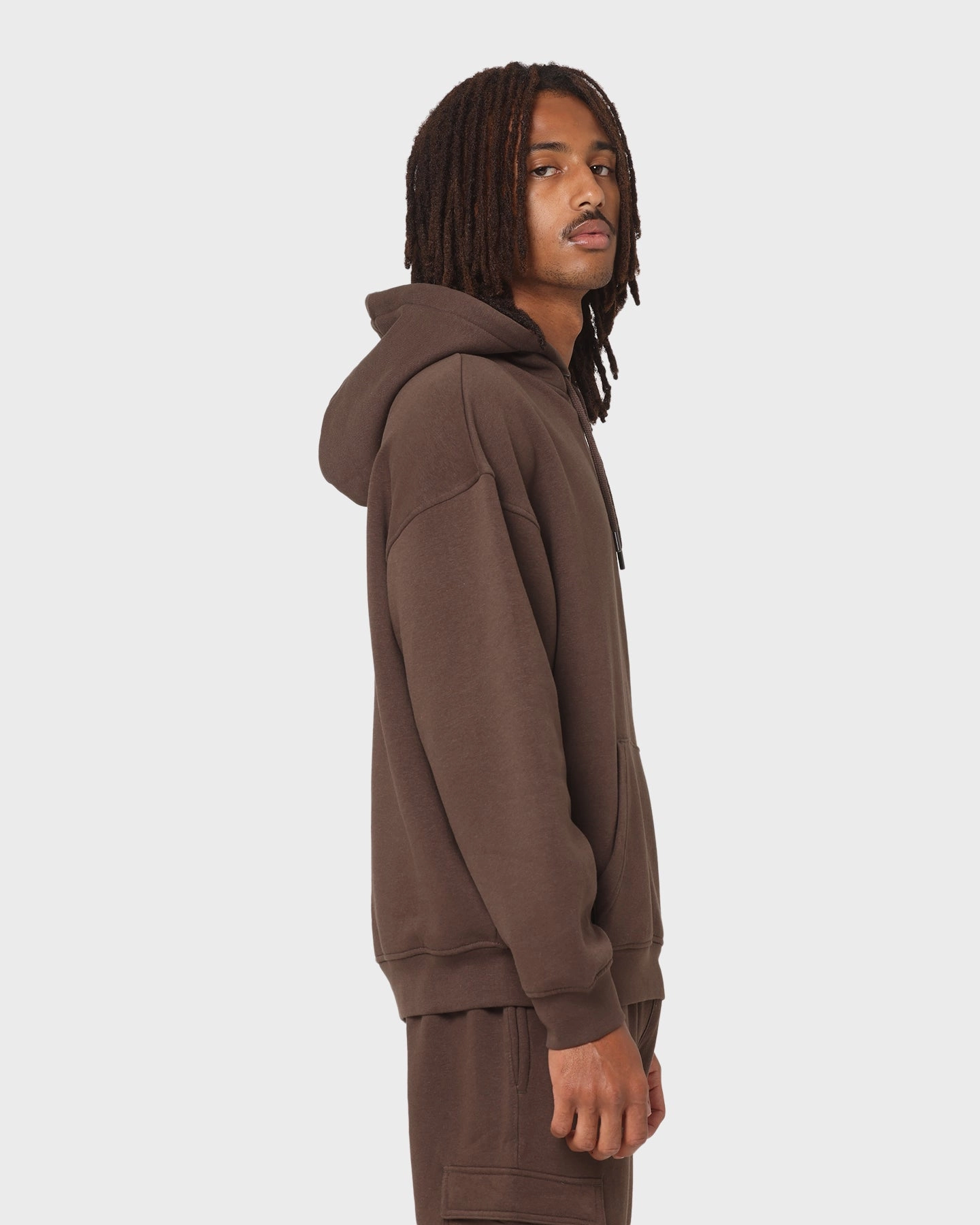 KAPPA Authentic Diran Hoodie Brown Coffee/Grey Compression Strap Adjustment