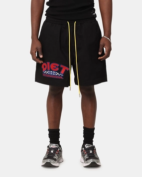 Diet Starts Monday '84 International Shorts Black Sweat Resistant Fabric Wrinkle Free Fabric