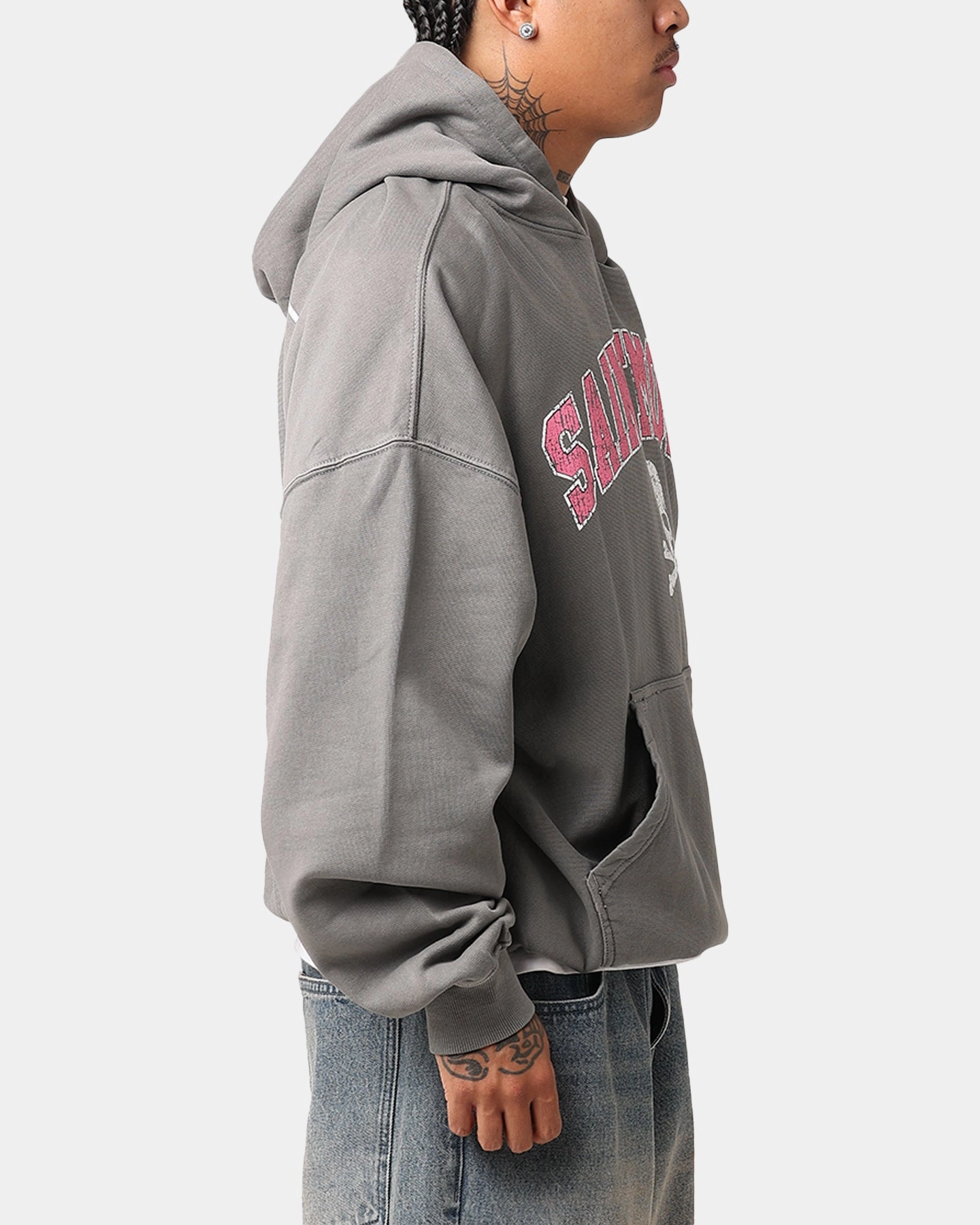 city dwellers Hint Saint Morta Members Club Premium Hoodie Washed Charcoal