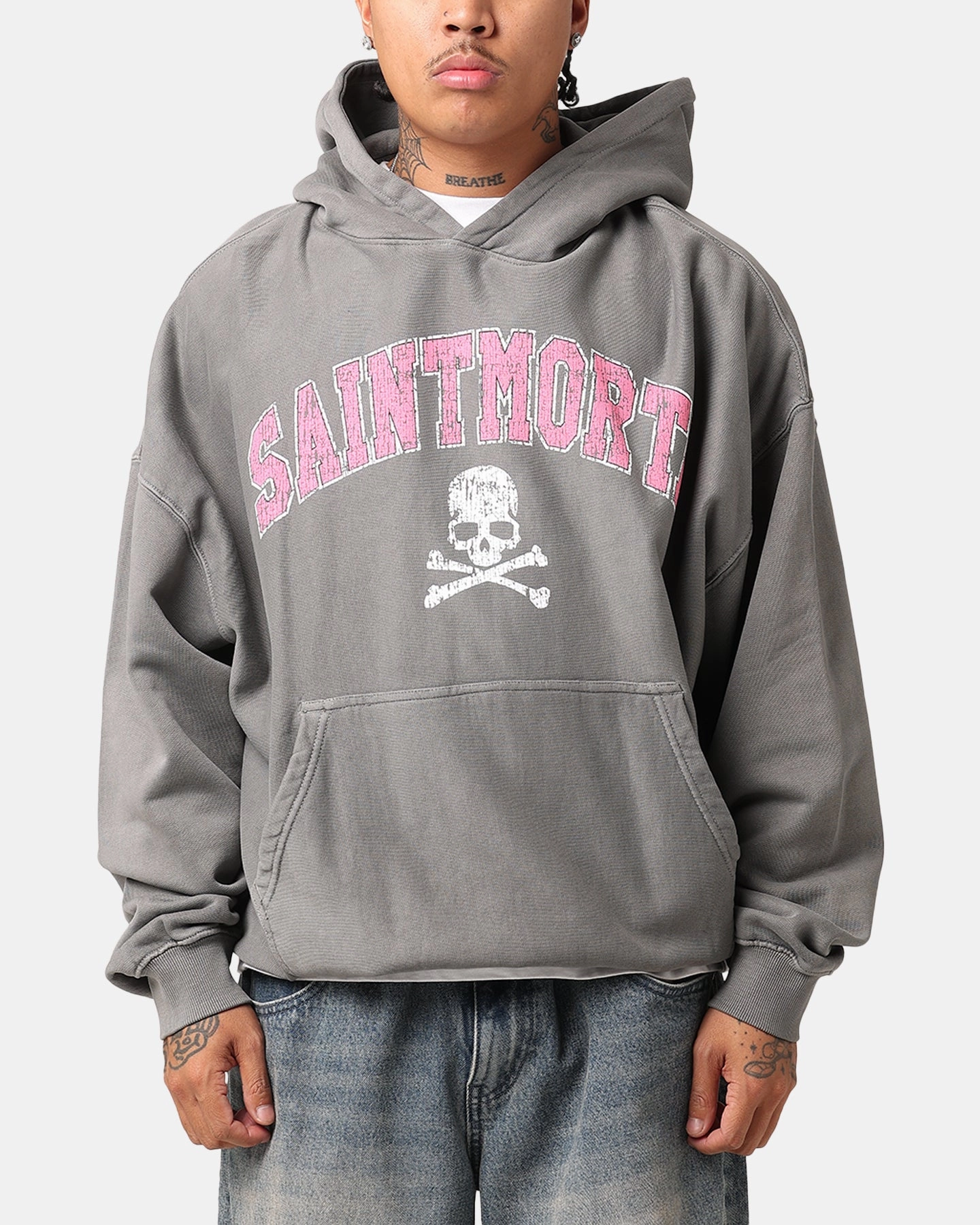 Saint Morta Members Club Premium Hoodie Washed Charcoal Shampoo Quick Dry Fabric