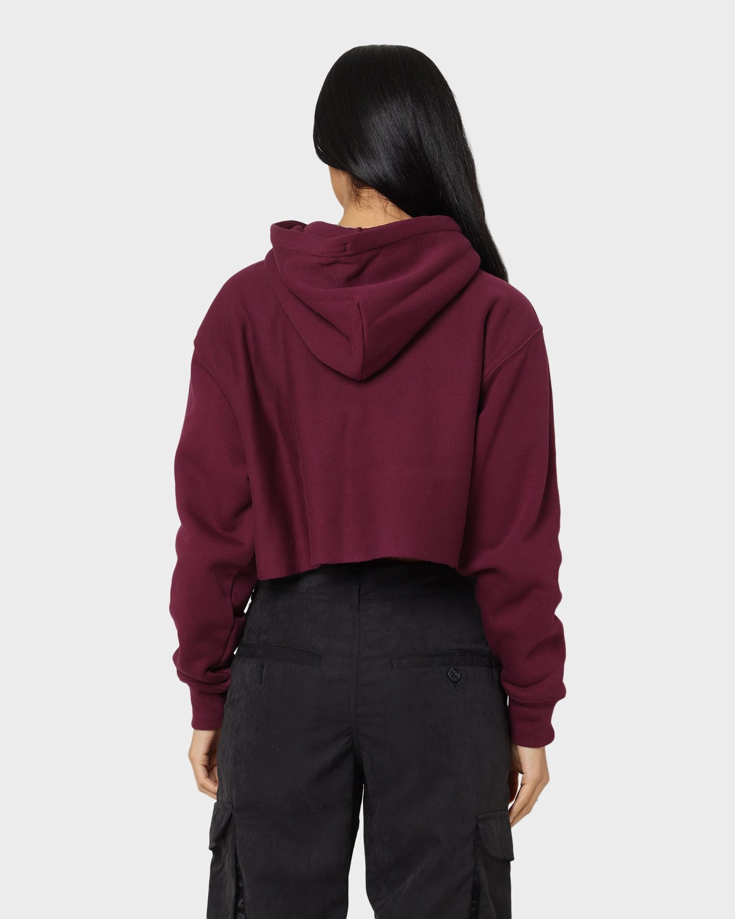 Champion Women's Reverse Weave Tonal Crop Hoodie Dark Berry Purple high-end