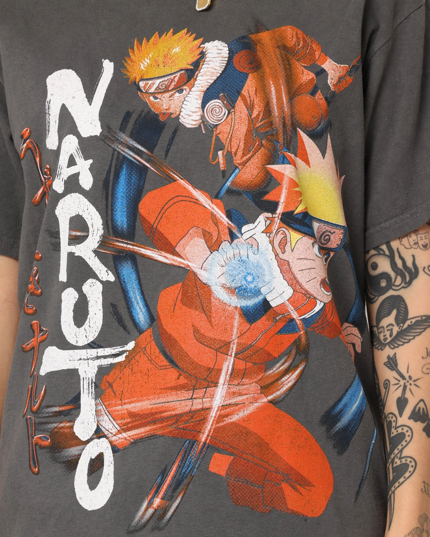Goat Crew Goat Crew X Naruto Naruto CLR Vintage T-Shirt Charcoal ZeroWaste Production Comfortable All Day Wear