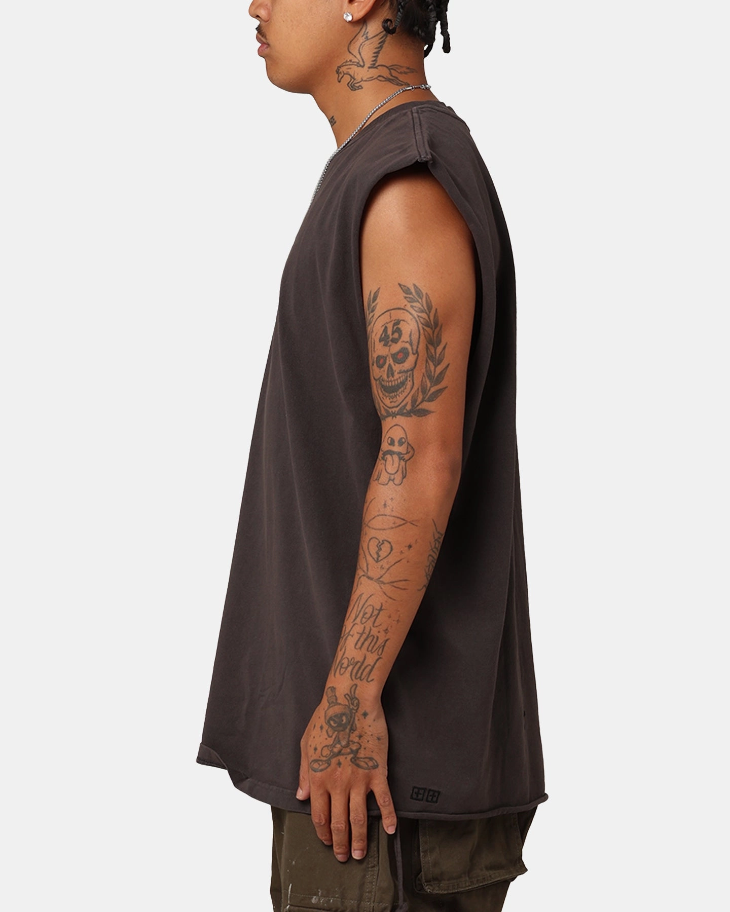 Ksubi Slash Biggie Muscle T-Shirt Faded Black Smart Fashion