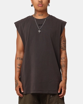 Ksubi Slash Biggie Muscle T-Shirt Faded Black Fashion Outfit Chilly Day Style
