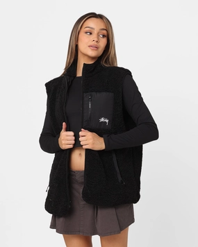Hint Stussy Reversible Stock Sherpa Jacket Black