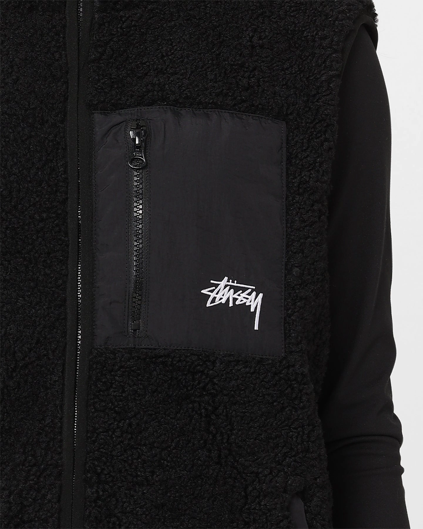 Stussy Reversible Stock Sherpa Jacket Black Everyday Jacket thrift - store find