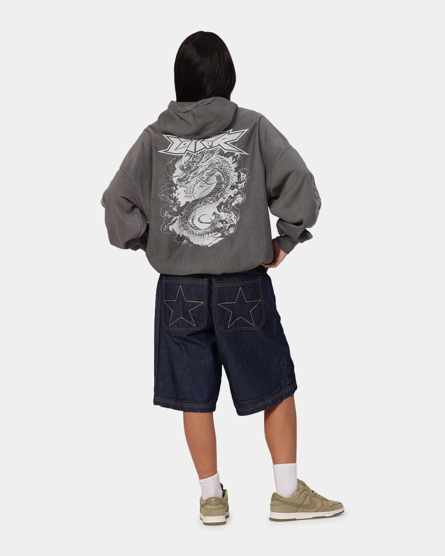 Loiter Draco Born Hoodie Washed Charcoal Sporty Design Adventure-Ready Wear
