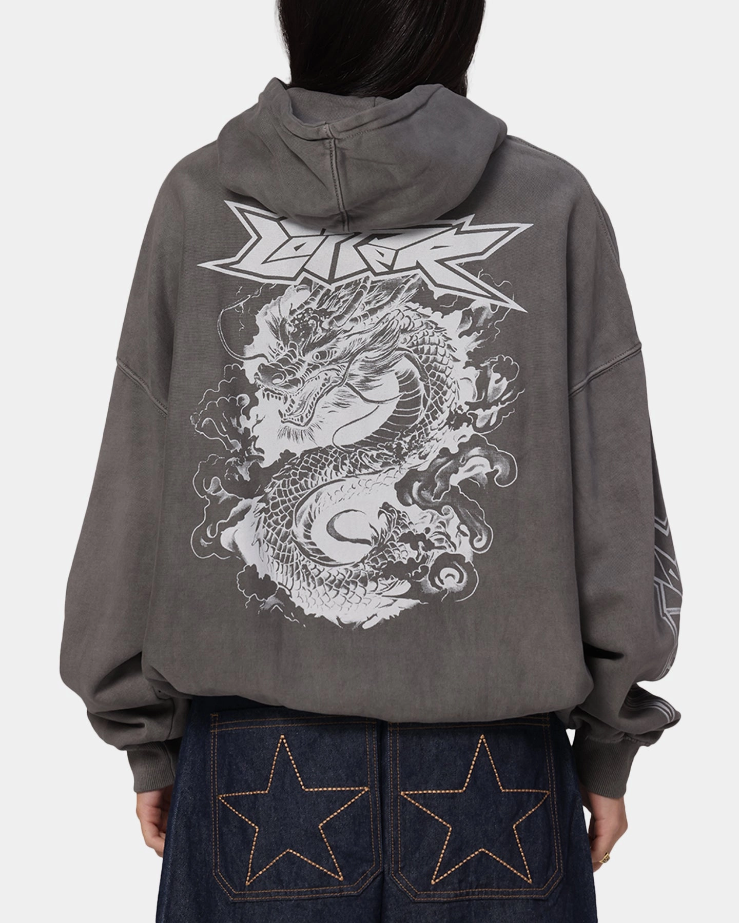 Loiter Draco Born Hoodie Washed Charcoal Ergonomic Shoulder Panels Gravity Defying Weight