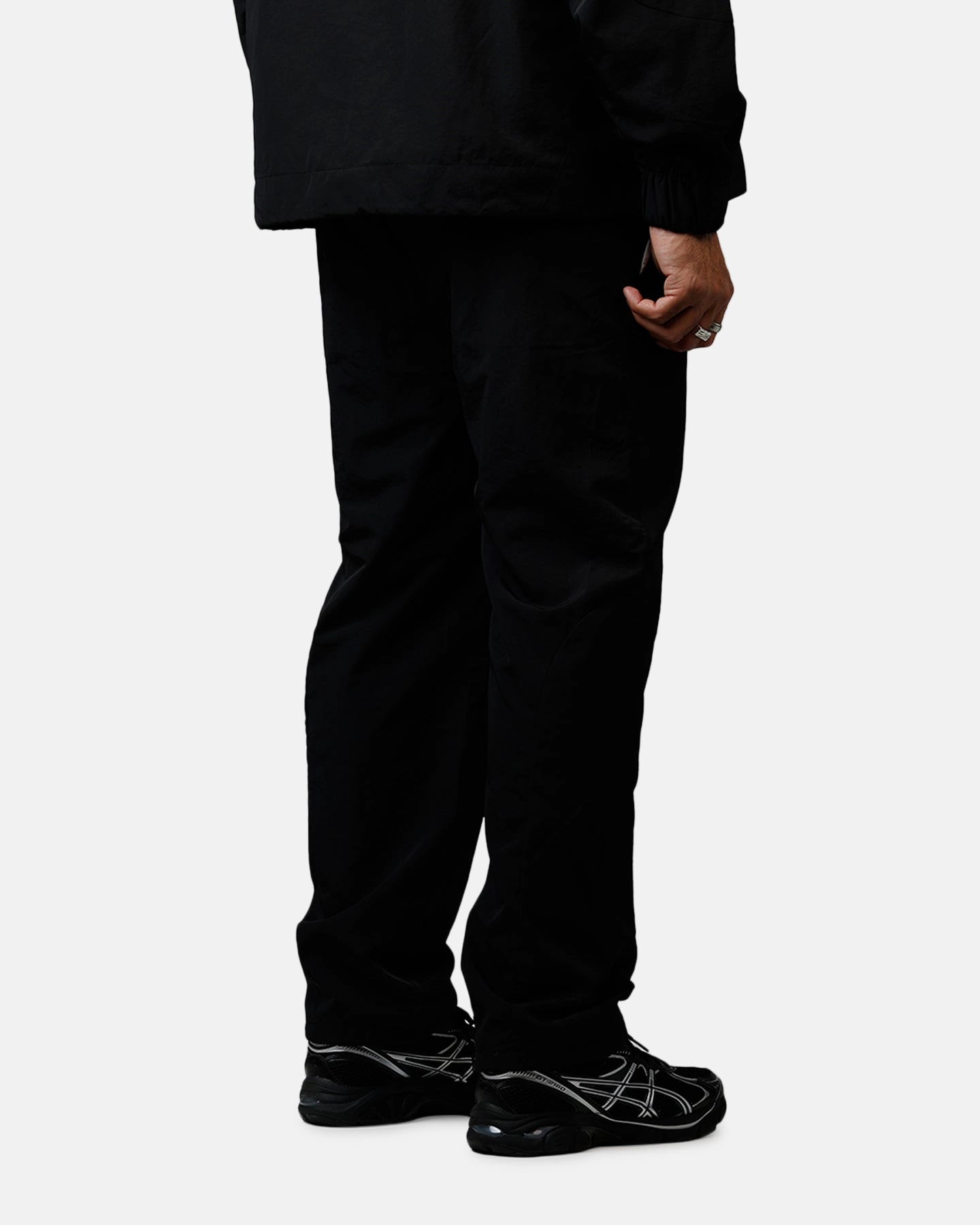 ElasticWaist Carre Sprint Panelled Nylon Joggers Black