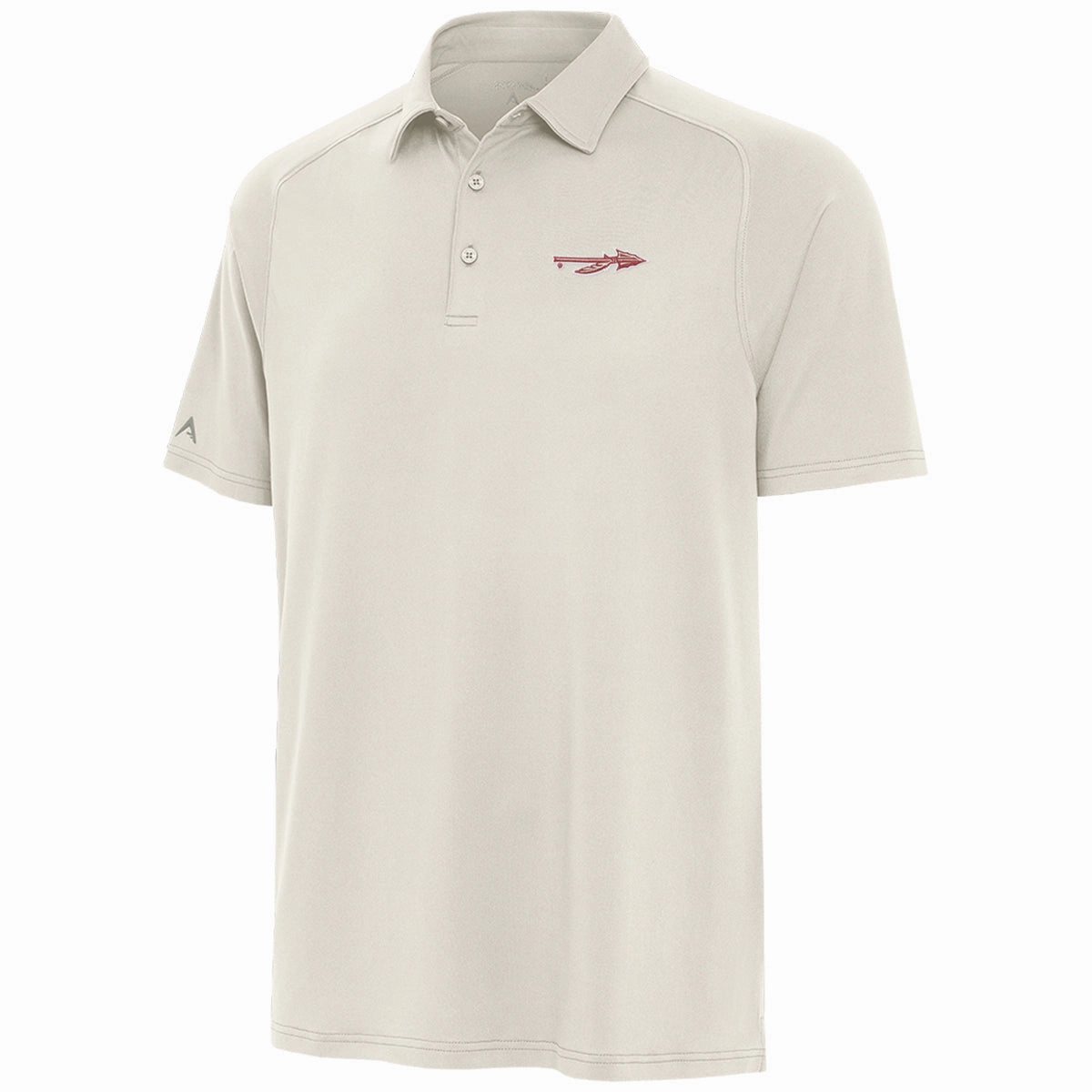 Solid Color Antigua Men's Spear Logo Sand Brushed Heathered Polo - Antique White