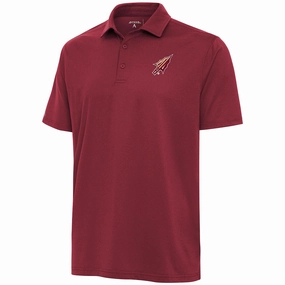 All Purpose Weave Design Cocktail Party Antigua's Men's Arrowhead Logo Textured Polo - Garnet