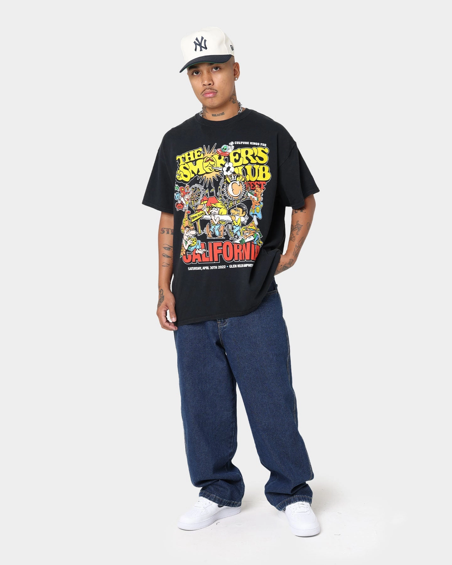 Smokers Club Smokers Club X Culture Kings Line Up Vintage T-Shirt Black Wash AntiPilling