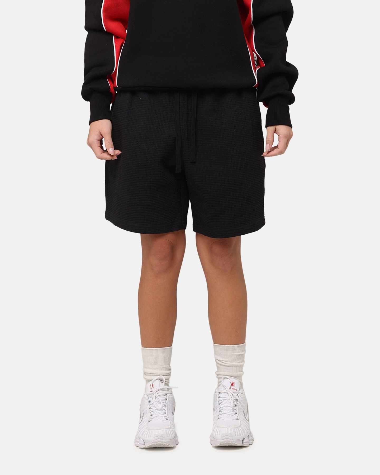 Wool blend Carre Waffle Shorts Black