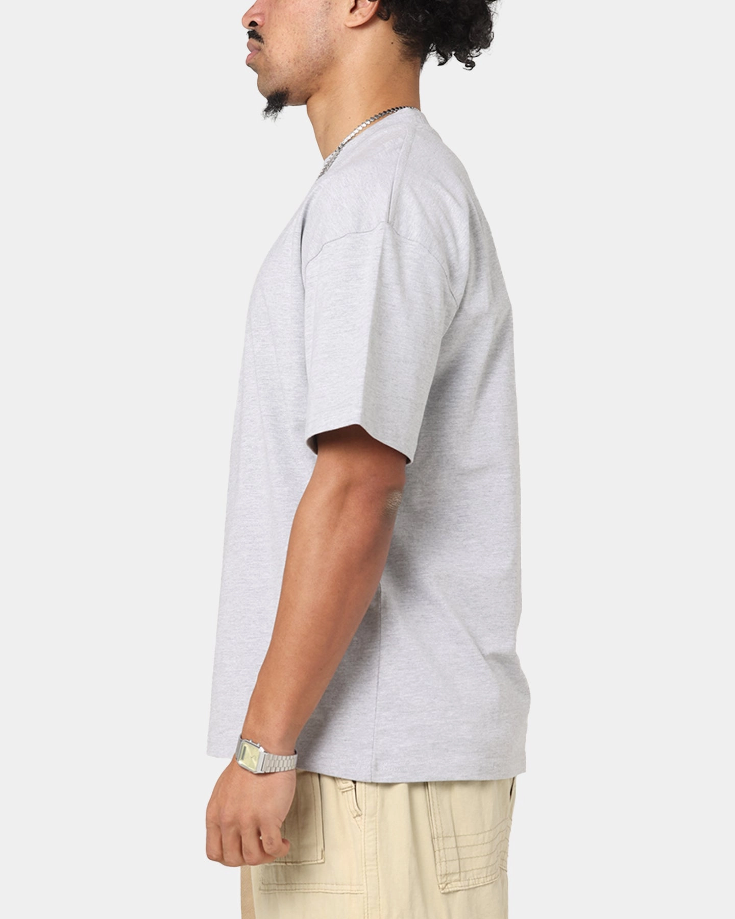 Culture Kings Standard Drop Shoulder T-Shirt Grey Marle Luxurious Sporty Fashion