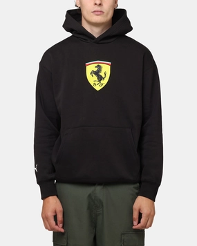 Flexible Hood suitable for beach vacations Puma X Scuderia Ferrari Race Big Shield Hoodie Puma Black