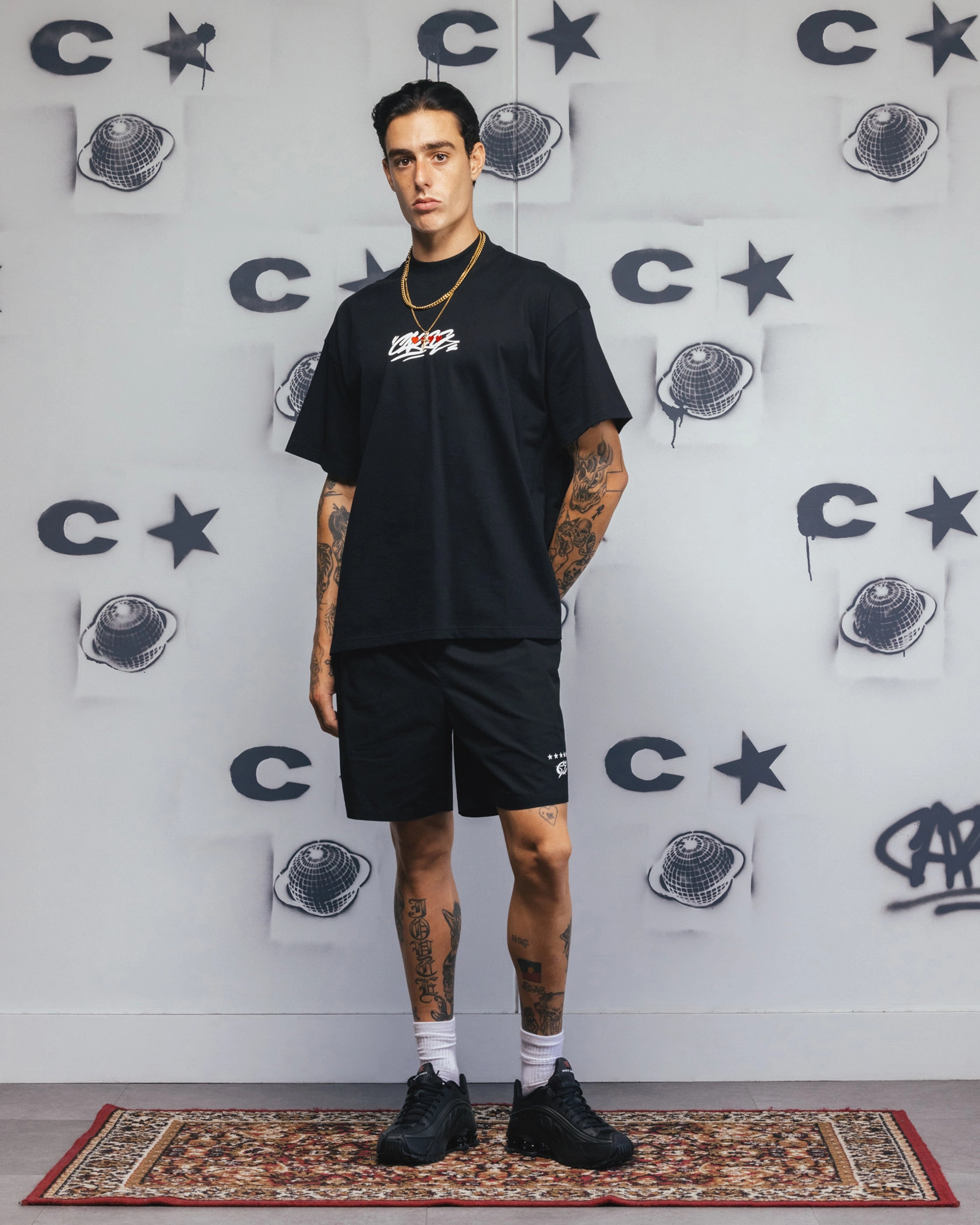 Reinforced Seams Carre C-Star Beach Shorts Black