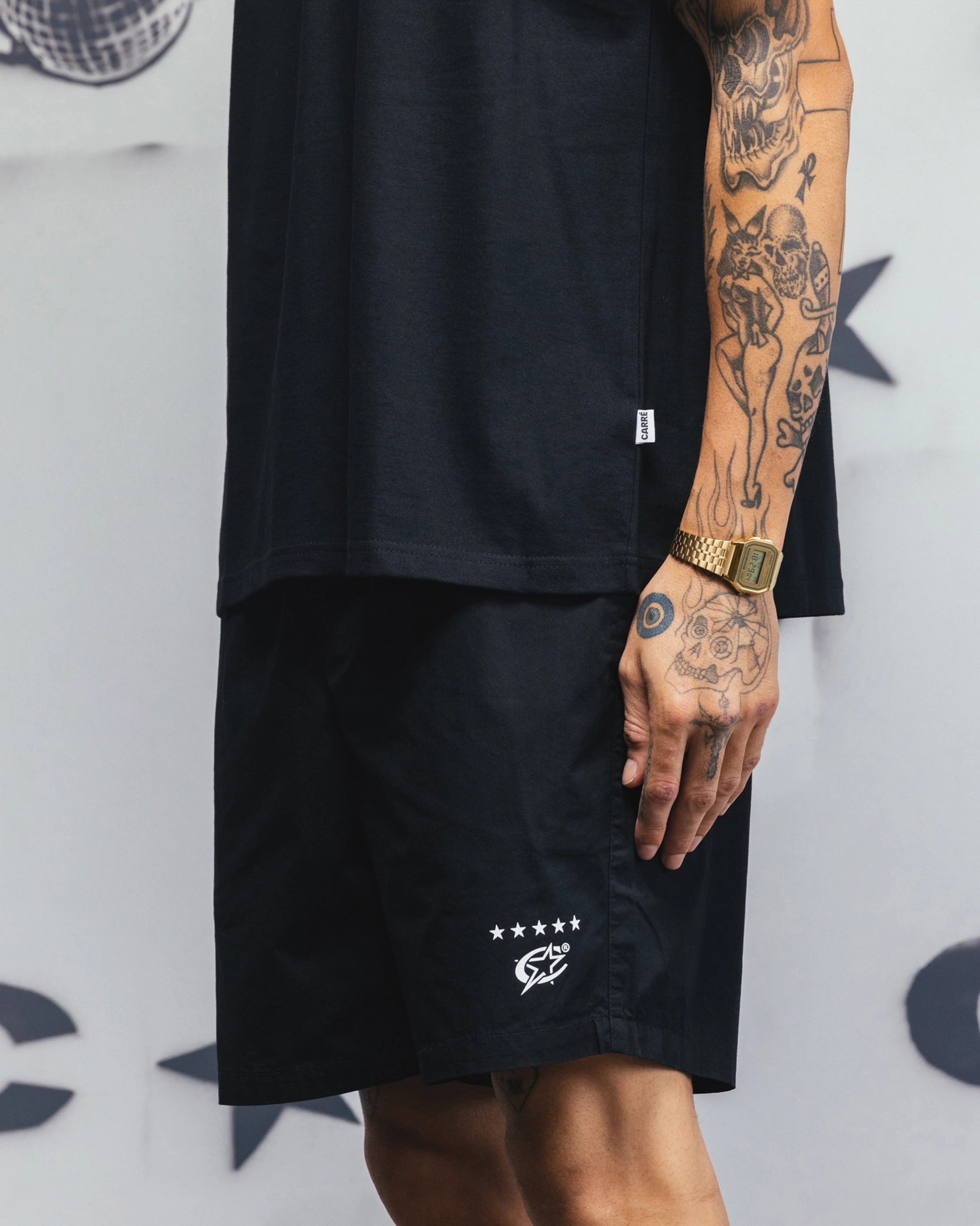 Carre C-Star Beach Shorts Black sustainable product ZipperedSecurity