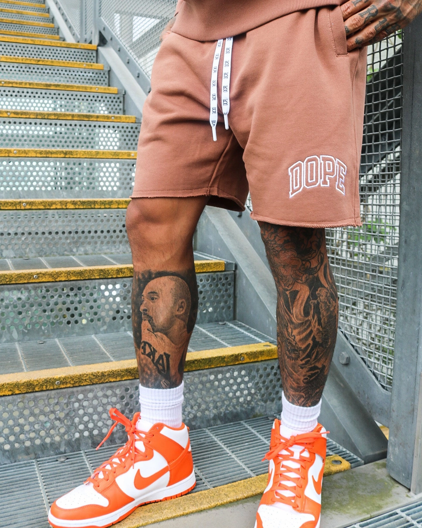 Anti Slip Grip Technology Exclusive Design Dope Raw Fleece Shorts Brown