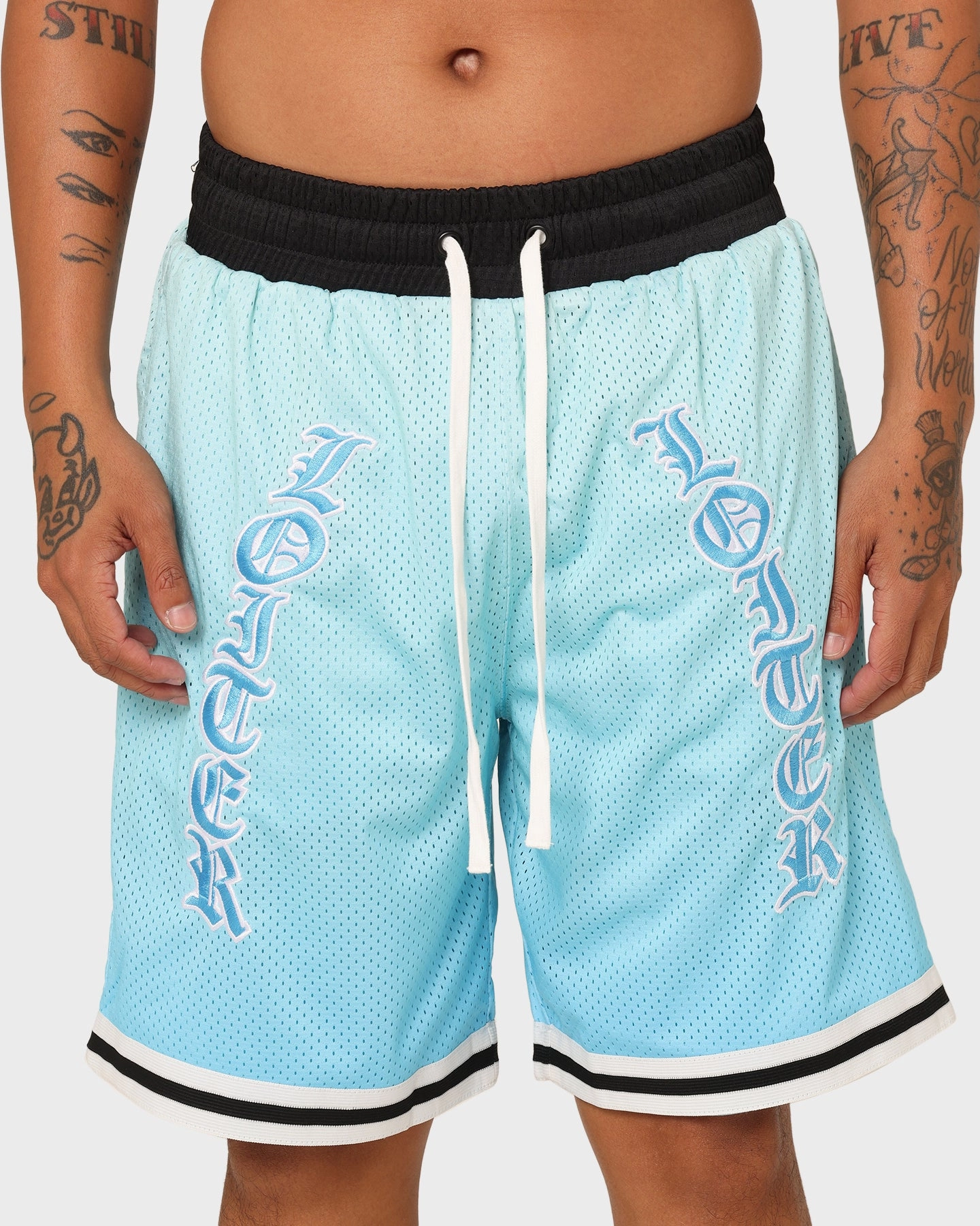 Lightweight Design Loiter Script Ball Shorts Blue