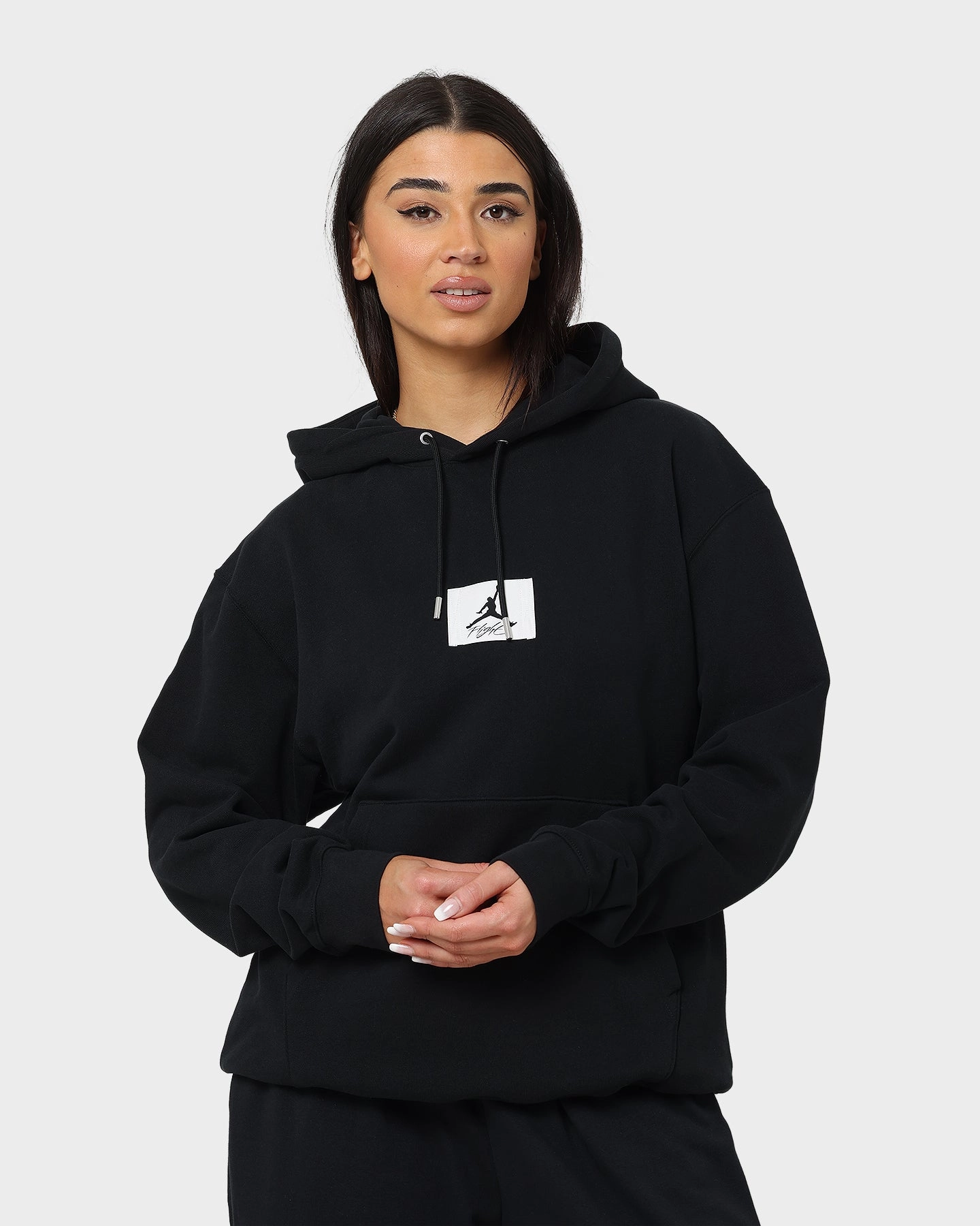 Jordan Essentials Statement Fleece Hoodie Black upcycled design