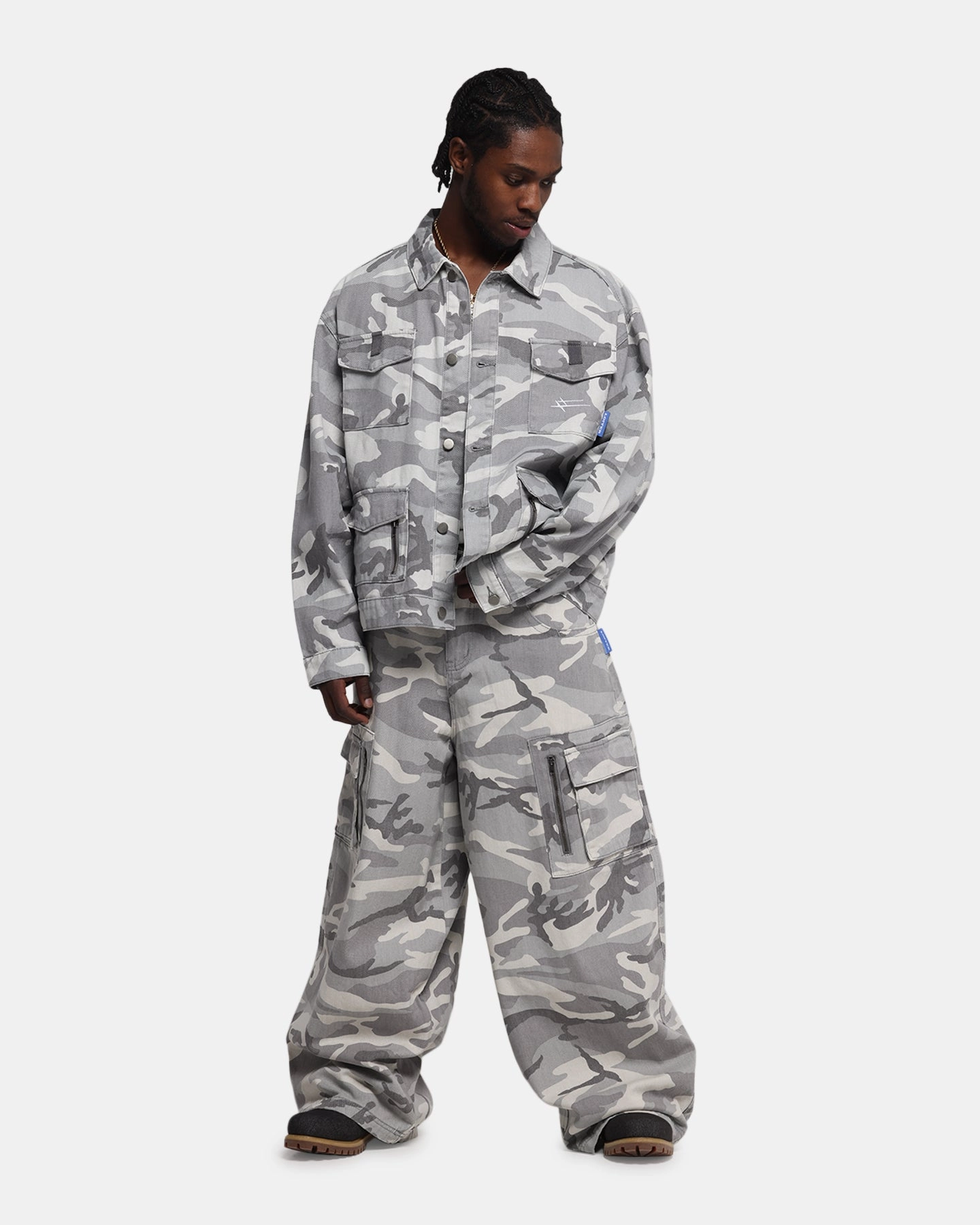 Purple Skill Loiter Combat Utility Jacket Snow Camo
