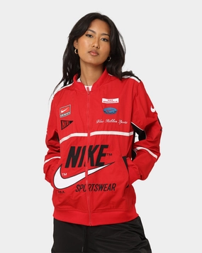 Nike Sportswear Mercato Woven Bomber Jacket University Red/Black/White Skinny Fit Communicate