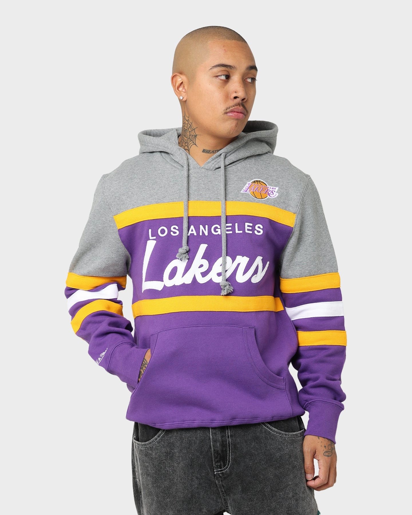 Mitchell & Ness Los Angeles Lakers Head Coach Hoodie Purple Smart