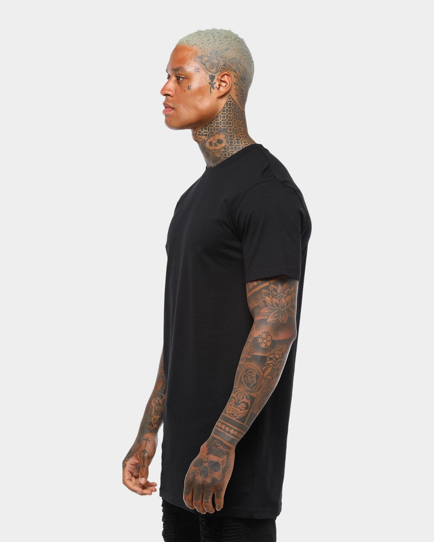 Floral Print Street Comfort Style AS Colour Tall T-Shirt Black