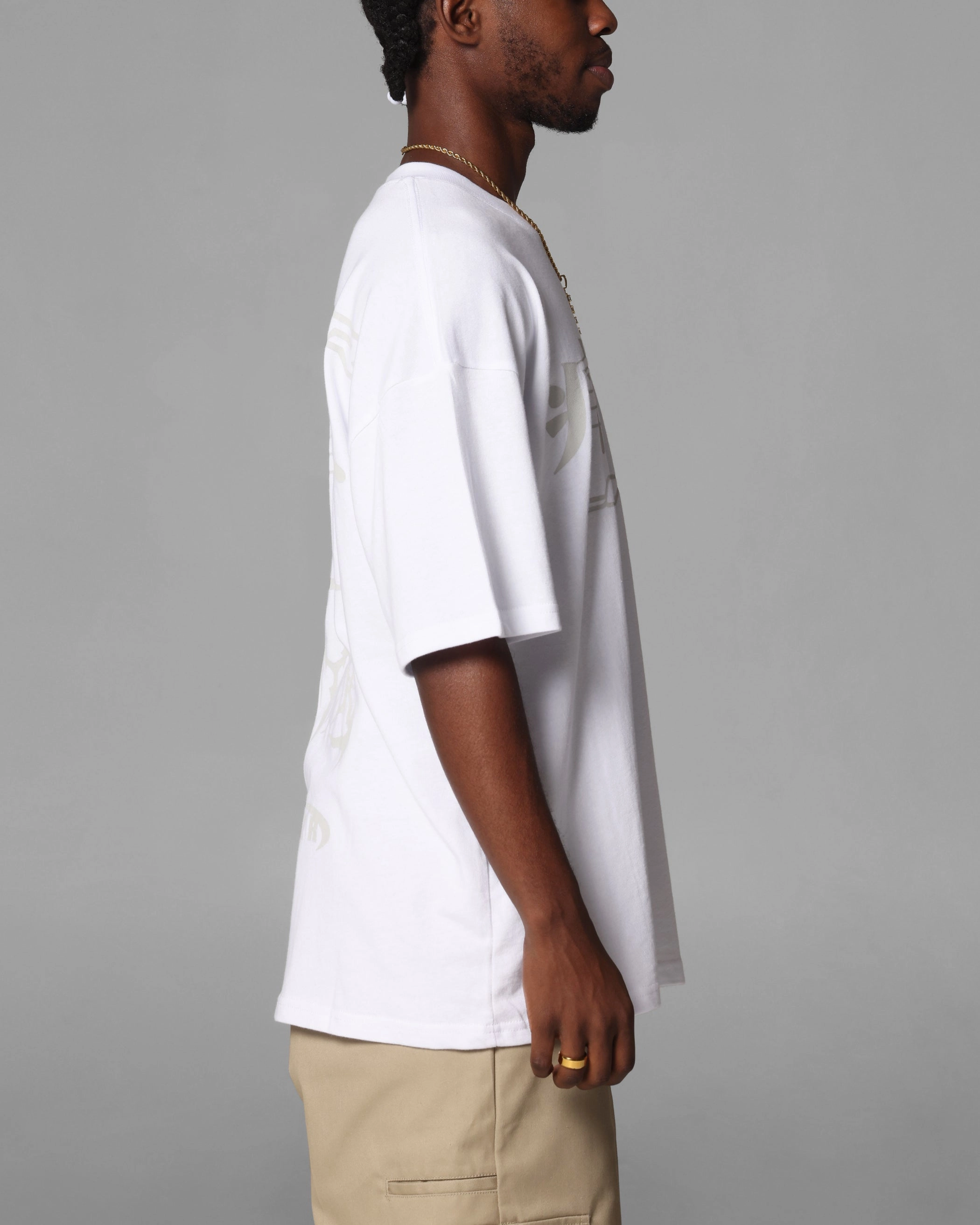 Loiter Pain T-Shirt White Garment Washed Texture Minimal Outfit