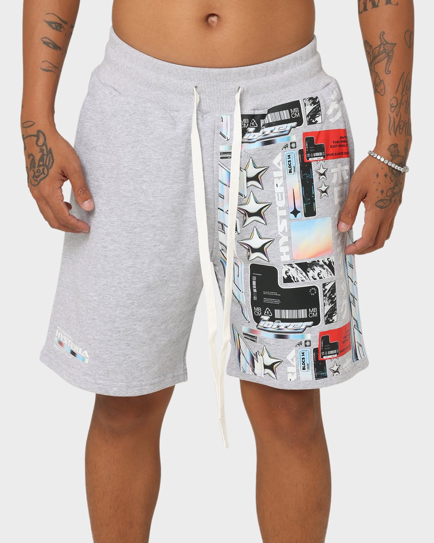 Flexible Gusset Design Loiter Constellation Shorts Grey