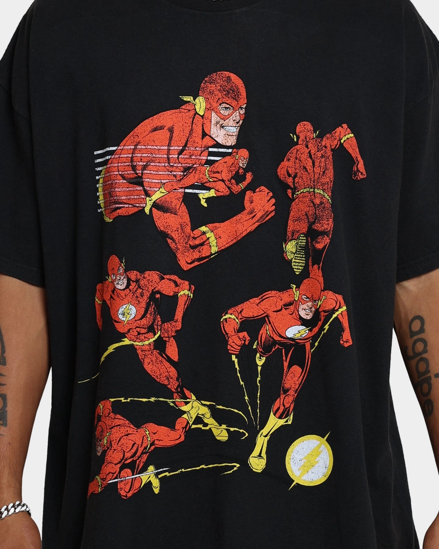 Biodegradable Options Goat Crew X The Flash Flash Multiply Vintage T-Shirt Washed Black
