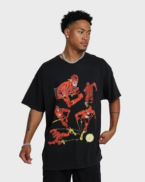 Goat Crew X The Flash Flash Multiply Vintage T-Shirt Washed Black Seasonal Trend