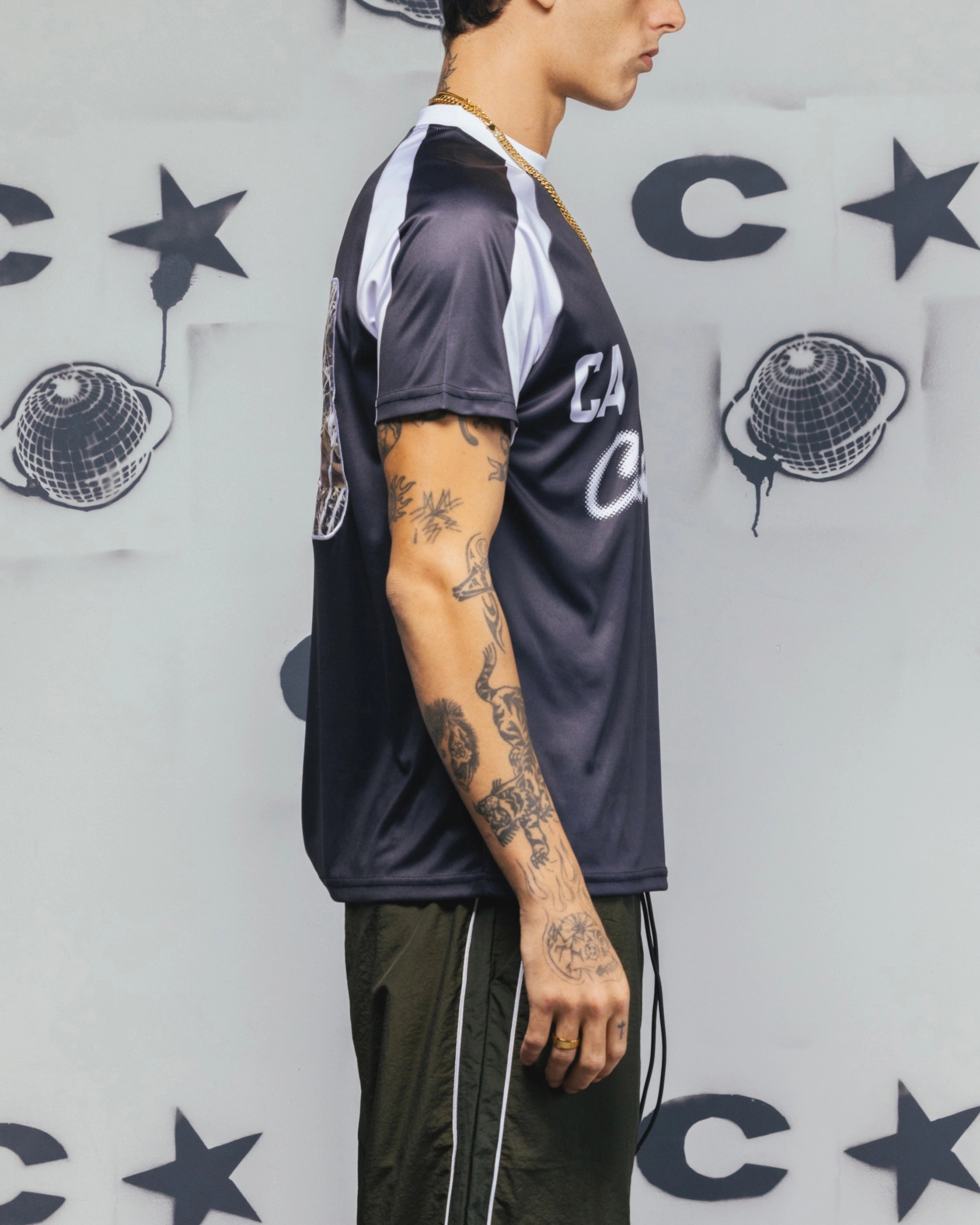 Thermal Retention Lining Carre Striker Jersey T-Shirt Black/White